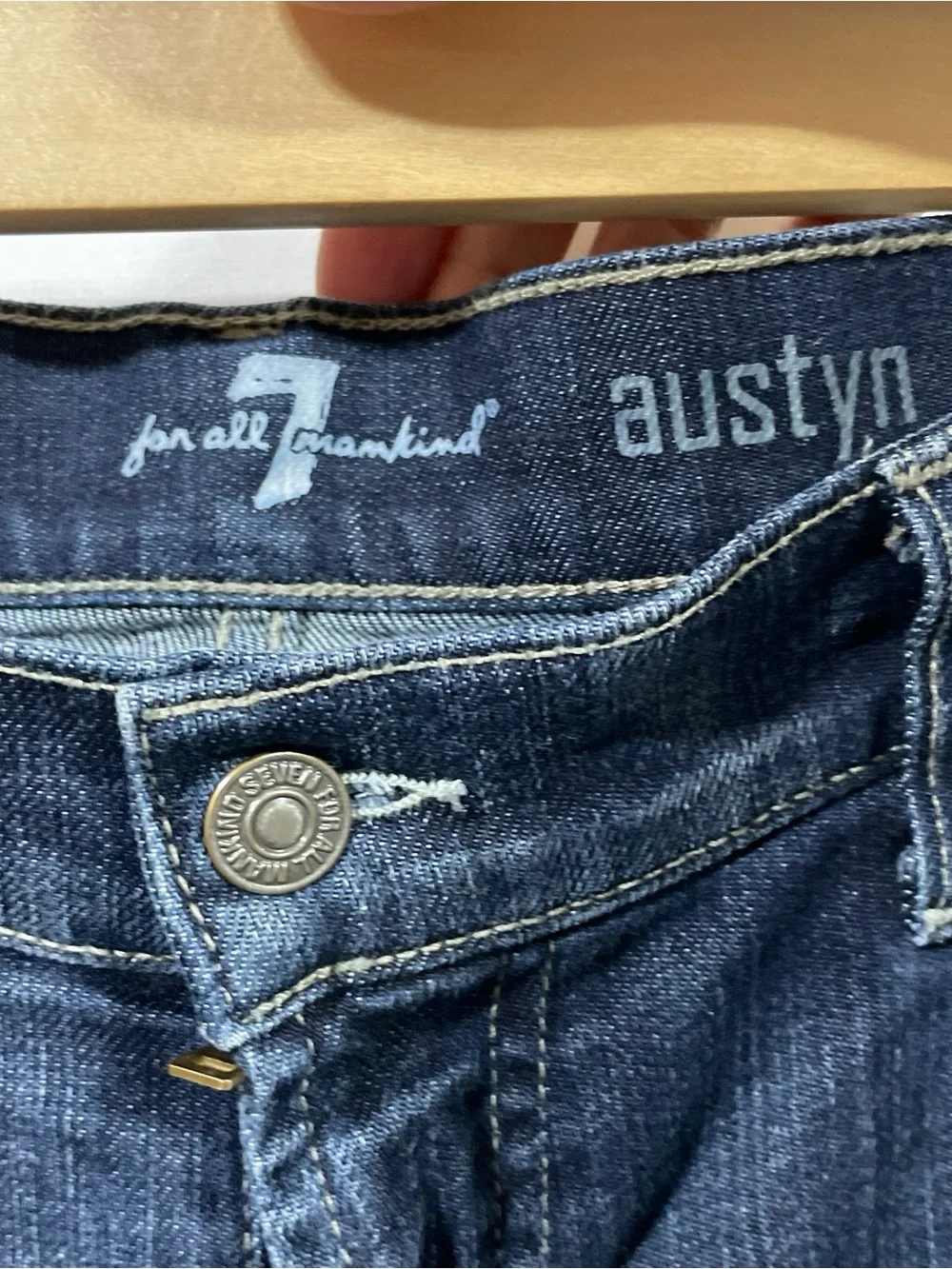 7 For All Mankind Austyn Slim Straight Dark Blue Jeans